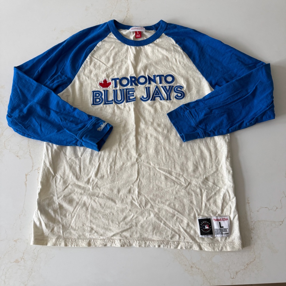 Toronto Blue Jays Mitchell & Ness slub cotton long sleeve t-shirt top - Picture 2 of 10
